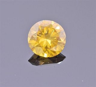GIA 1.34ct Fancy Deep Orange Yellow Round Diamond