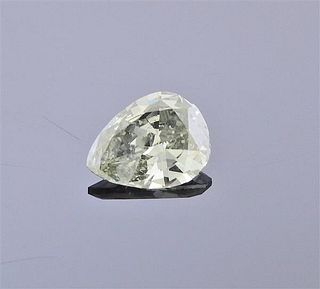 GIA 0.99ct Fancy Grayish Yellowish Green Pear Diamond