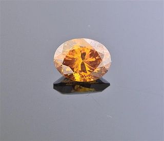 GIA 1.18ct Oval Fancy Deep Brownish Yellowish Orange Diamond