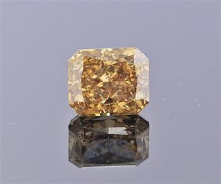 GIA 1.21ct Fancy Yellow Brown VS2 Rectangular Diamond