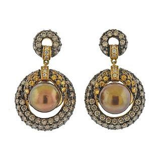 Le Vian Levian 14k Gold 2.75ctw Diamond Pearl Earrings