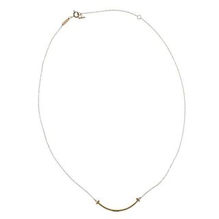 Tiffany &amp; Co T Smile 18k Gold Necklace 