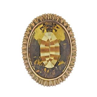 Vintage 18k Gold Citrine Ring
