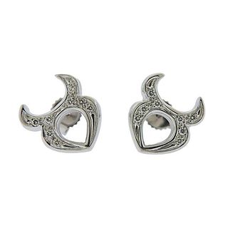 Gubelin 18k Gold Diamond Taurus Zodiac Sign Stud Earrings