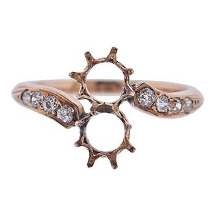 18k Rose Gold Diamond Ring Mounting