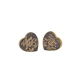 Tiffany &amp; Co 18k Gold Heart Stud Earrings