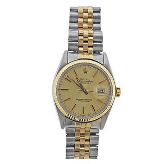 Rolex Datejust 14k Gold Steel Watch 16013
