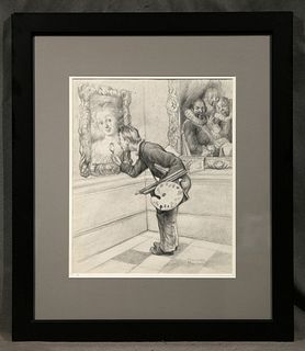 Pencil on Paper Norman Rockwell