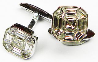 Diamond and emerald cufflinks