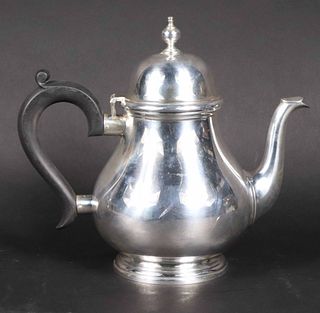 Tiffany Sterling Silver Teapot with Wooden Handle