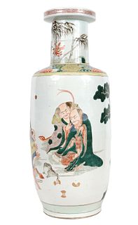Large Chinese Famille Verte Porcelain Vase