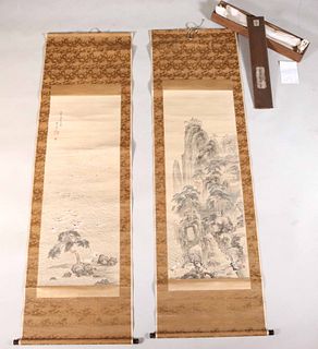 Pair of Yamamoto Baiitsu Painted Scrolls