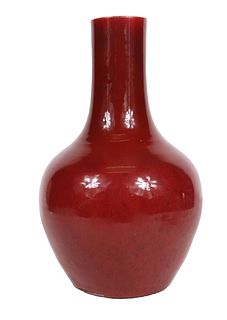 Chinese Oxblood Glazed Porcelain Vase