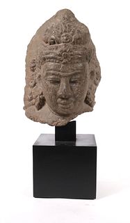 Carved Stone Figure of a Head