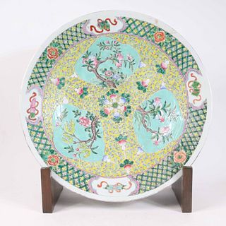 Chinese Famille Jaune Porcelain Charger