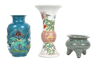 Three Chinese Porcelain Table Articles