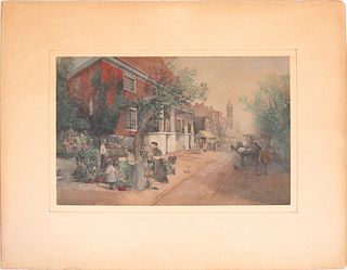 Robert Shaw, Watercolor, Street Scene