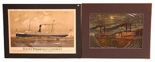 Two Prints of Steamboats