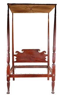 Federal Carved Mahogany Four Post Tester Bed