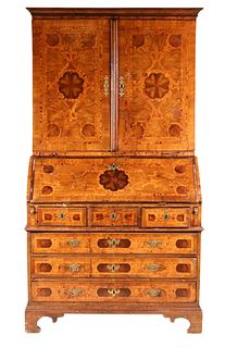 Baroque Inlaid Walnut Secretary Bookcase