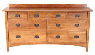 Stickley Oak Low Chest of Drawers