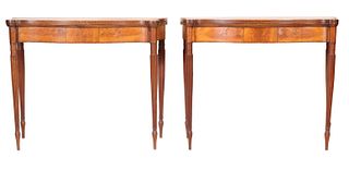 Pair of Federal Style Inlaid Mahogany Card Tables