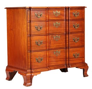 Queen Anne Style Mahogany Blockfront Chest