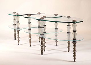 Three Part Glass Low Table