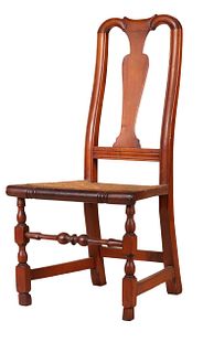 Queen Anne Cherrywood Rush-Seat Side Chair