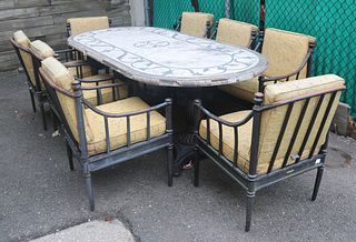 Frontgate Stone Top and Aluminum Dining Set