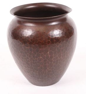 Roycroft Hammered Copper Bulbous Form Vase