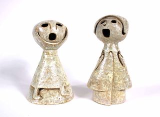 Two Midcentury Ceramic Singing Figures