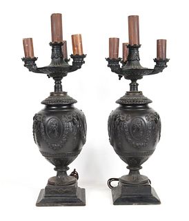 Pair of Wedgwood Black Basaltware Vases