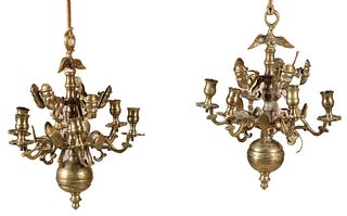 Pair of Dutch Baroque Diminutive Hanging Lights
