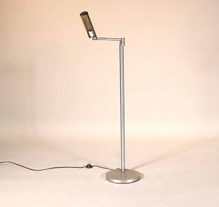 Contemporary Nickel-Finish Swing Arm Floor Lamp