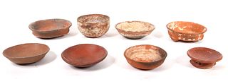 Eight Pre-Columbian Pottery Bowls and Plates