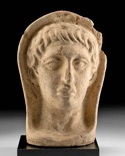Published Etruscan Terracotta Votive Youth Head, ex Ede