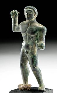 Rare Etruscan Bronze Figure Nude Male Athlete