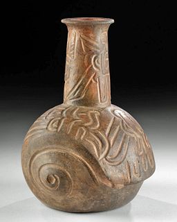 Chavin Jequetepeque Incised Pottery Shell Vessel