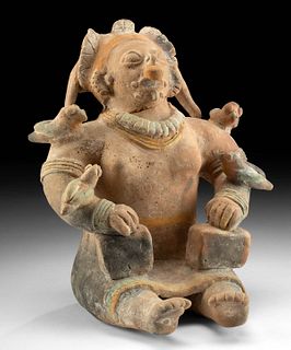 Stunning Jamacoaque Pottery Seated Figure