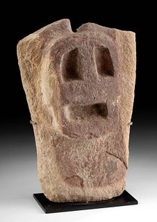 Rare Bolivian Wankarani Sandstone Llama Head Relief
