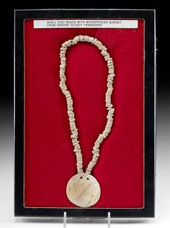 Mississippian Shell Necklace w/ Woodpecker Gorget