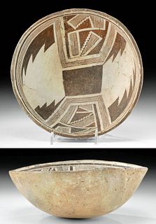 Prehistoric Mimbres Pottery Black-on-White Bowl