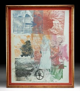 Signed Rauschenberg Lithograph in Colors - Arrow (1984)