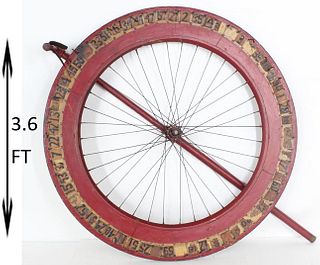 Folk Art Wooden Game Wheel