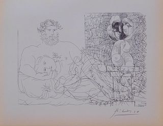 Pablo Picasso, Attributed/ Manner of: Homme tenant une tete