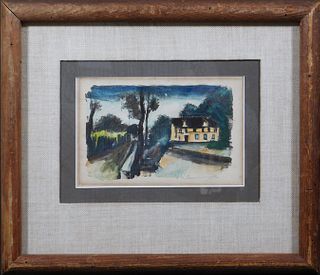 Maurice de Vlaminck  Attributed : Hand Colored Lithograph of a Country House