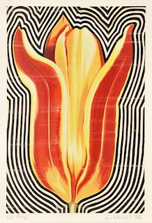 Lowell Nesbitt 'Electric Tulip' Lithograph, Signed Edition