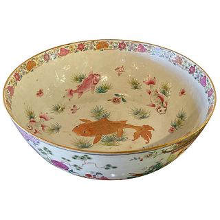 19th Century Famille Rose Chinese Export Punch
