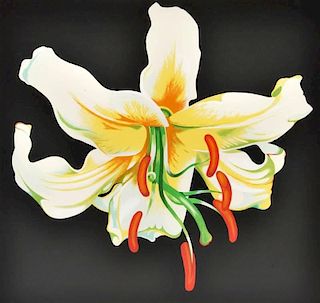 Lowell Nesbitt 'White Lily' Lithograph, Signed Artist Proof
